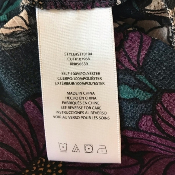 Kut From The Kloth Semi-Sheer Floral Blouse Button Shirt Women's Large L Maroon - Picture 5 of 5